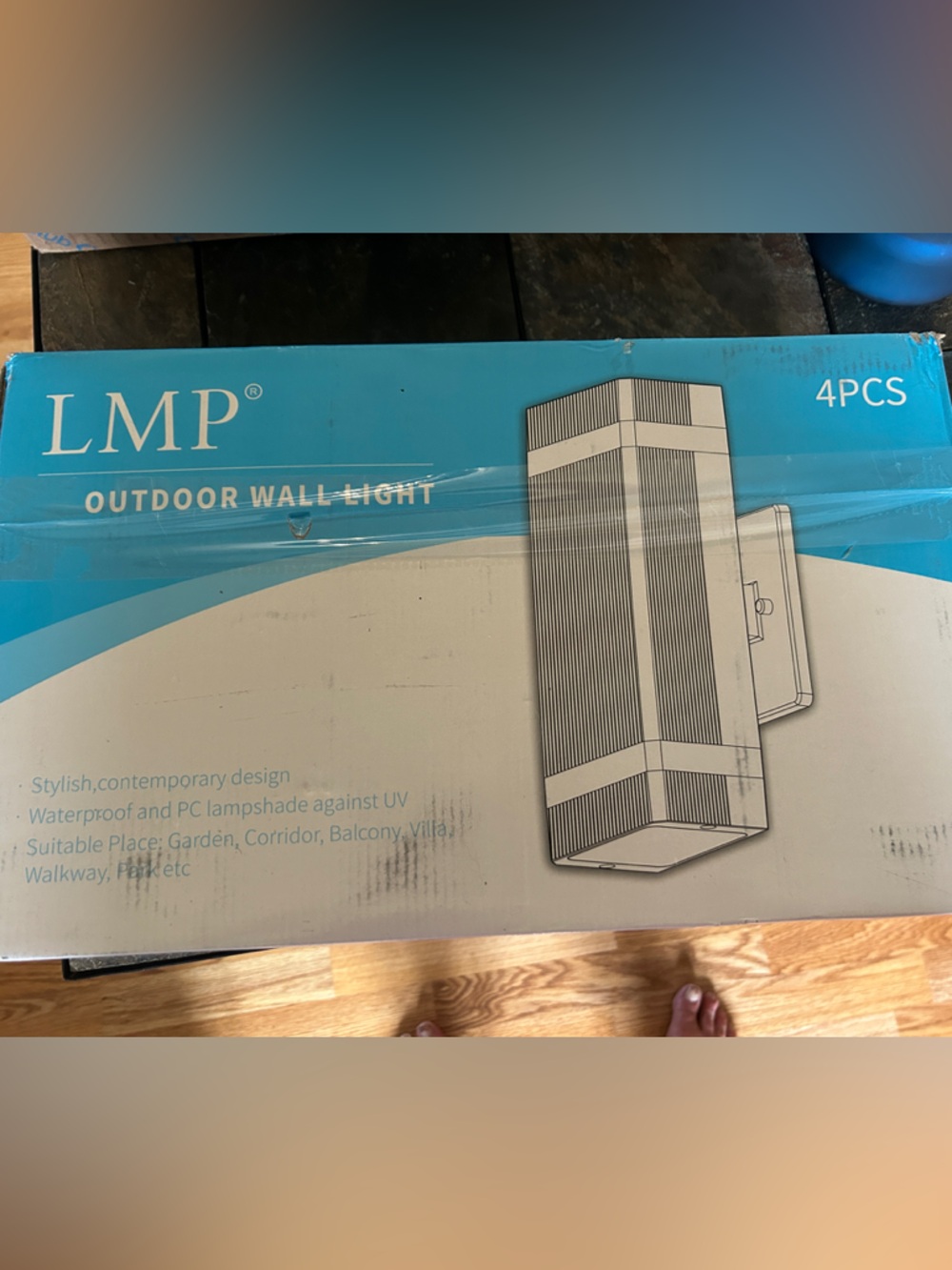 LMP 4 Pack LED Square Up and Down Lights Outdoor Wall Light Body in Aluminum